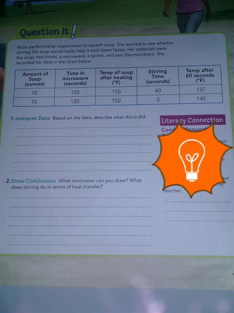 Alicia performed an experiment on squash soup. She wanted to see whether stirring-example-1