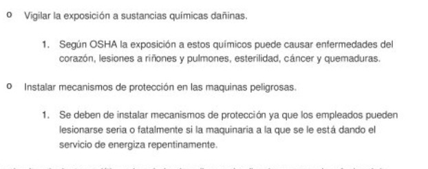 Describe dos estándares de seguridad establecidos por osha que promuevan la seguridad-example-1