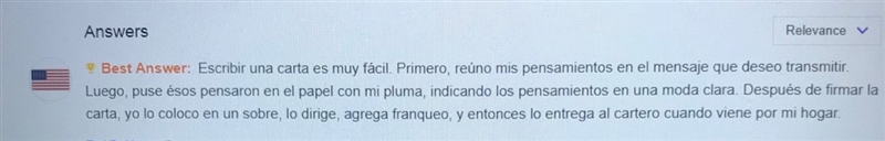 Write a 5 sentence paragraph in Spanish describing how you write and mail a letter-example-1