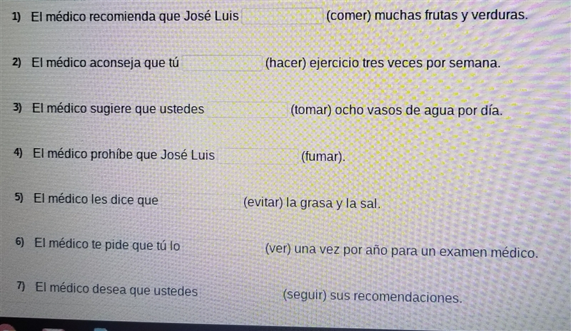 Write the subjunctive form of the verbs-example-1