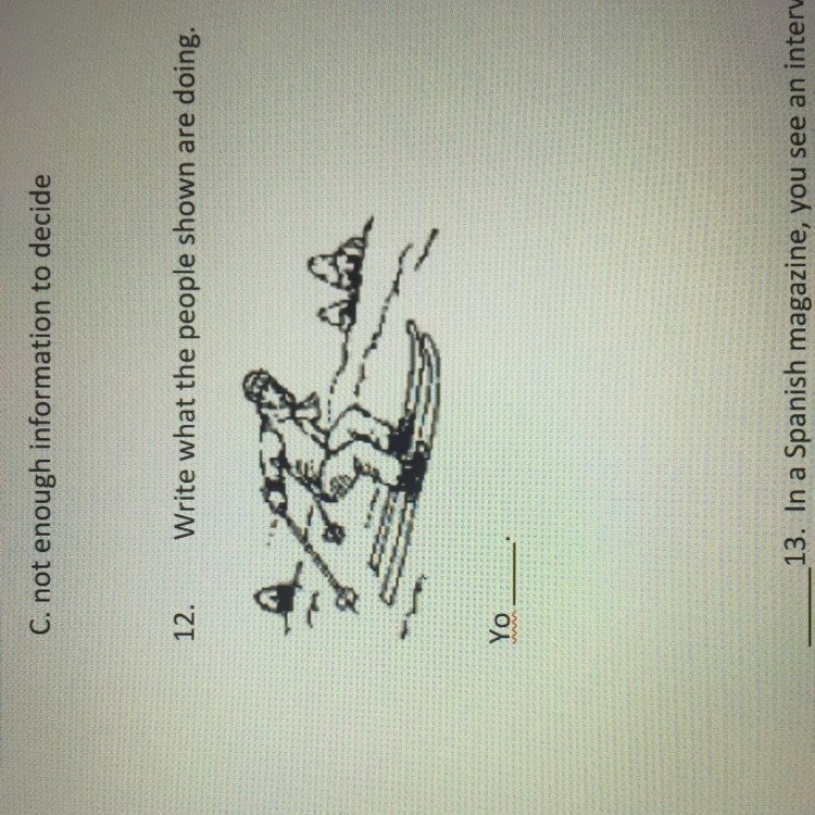 Write what the people shown are doing answers in Spanish please-example-1