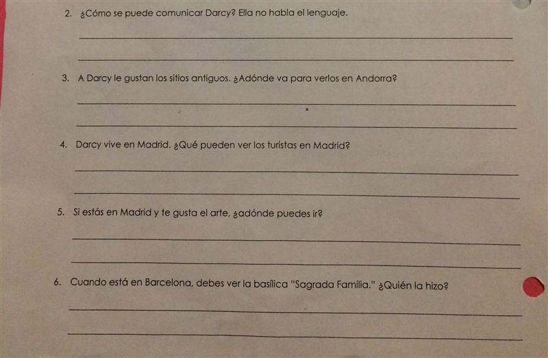 I need help answering 2-6 Thank you, even a translation of sentences helps!-example-1