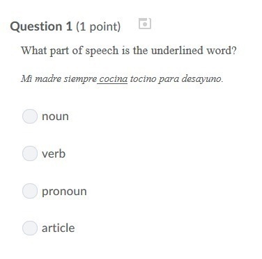 PLEASE HELP ASAP!!! CORRECT ANSWER ONLY PLEASE!!! What part of speech is the underlined-example-1