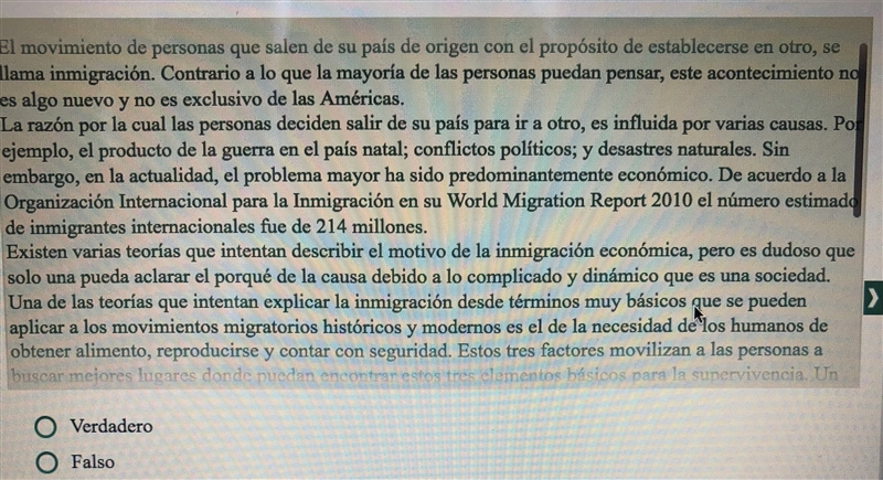 5-el numero de personas que immigran de un Pais a otro es muy pequeno falso o verdadero-example-1