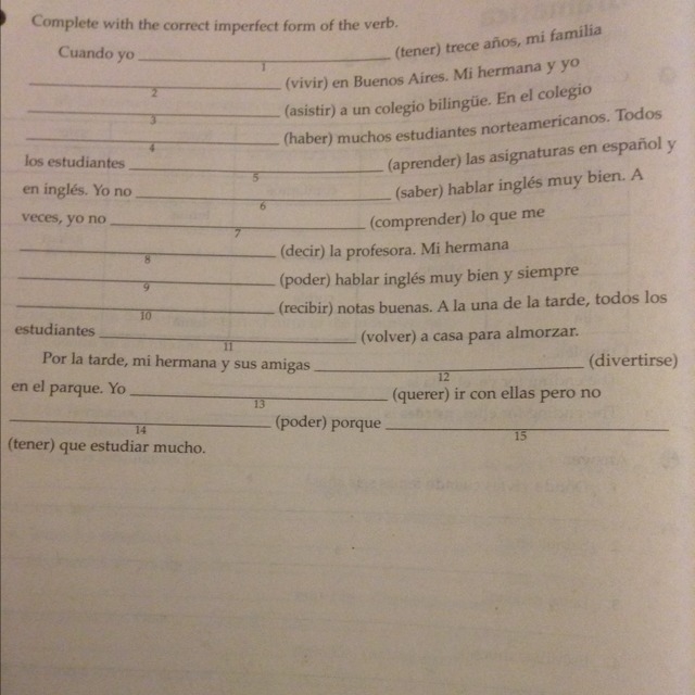 Complete with the correct imperfect form of the verb.-example-1