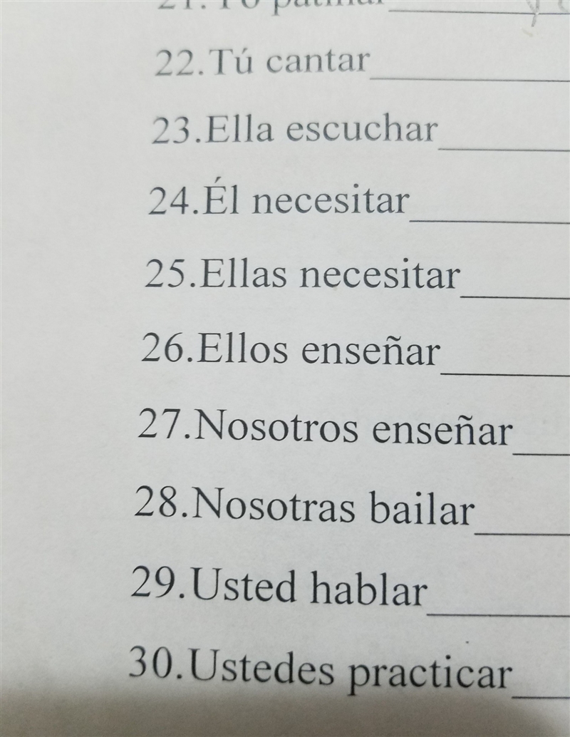 Write the verb conjugation in Spanish-example-1