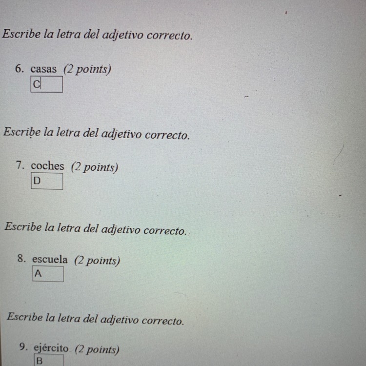 Cuales se emparejan? A. Bonita B. Bonito C. Bonitas D. Bonitos Am I correct?-example-1