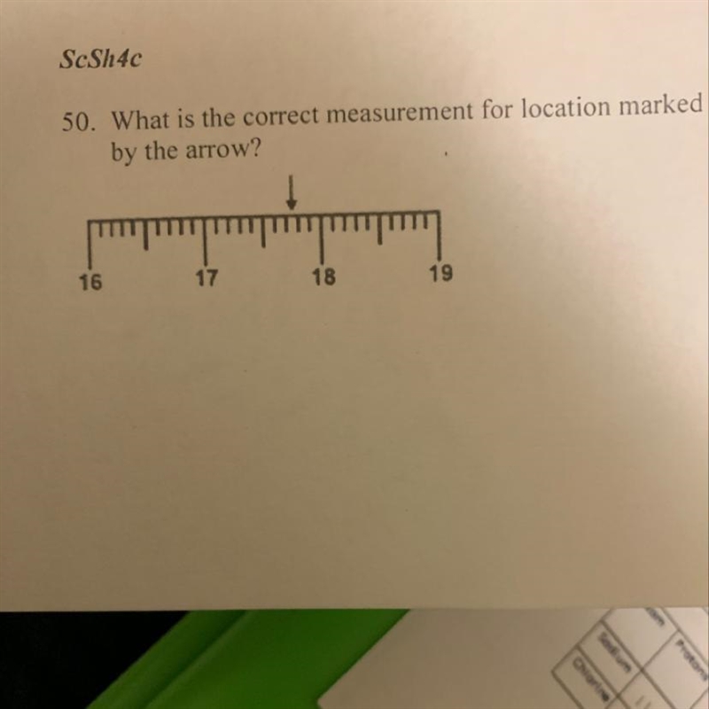 50. What is the correct measurement for location marked by the arrow?-example-1