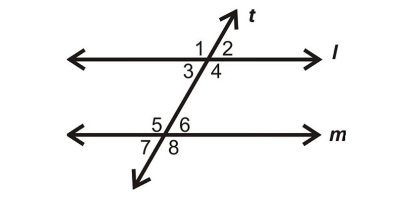 HELPPPP MEEEJHEUGUFKKUW SKSKKSKSKSK Lines l and m are parallel lines cut by the transversal-example-1