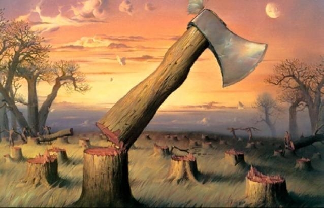 10pts. What are some idea reversals for surreal art? (Ie. Dogs walking people, axe-example-1