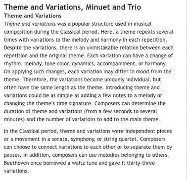 Which musical form or structure uses a countermelody? A. minuet and trio B. sonata-example-1