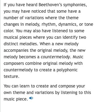 Which musical form or structure uses a countermelody? A. minuet and trio B. sonata-example-2