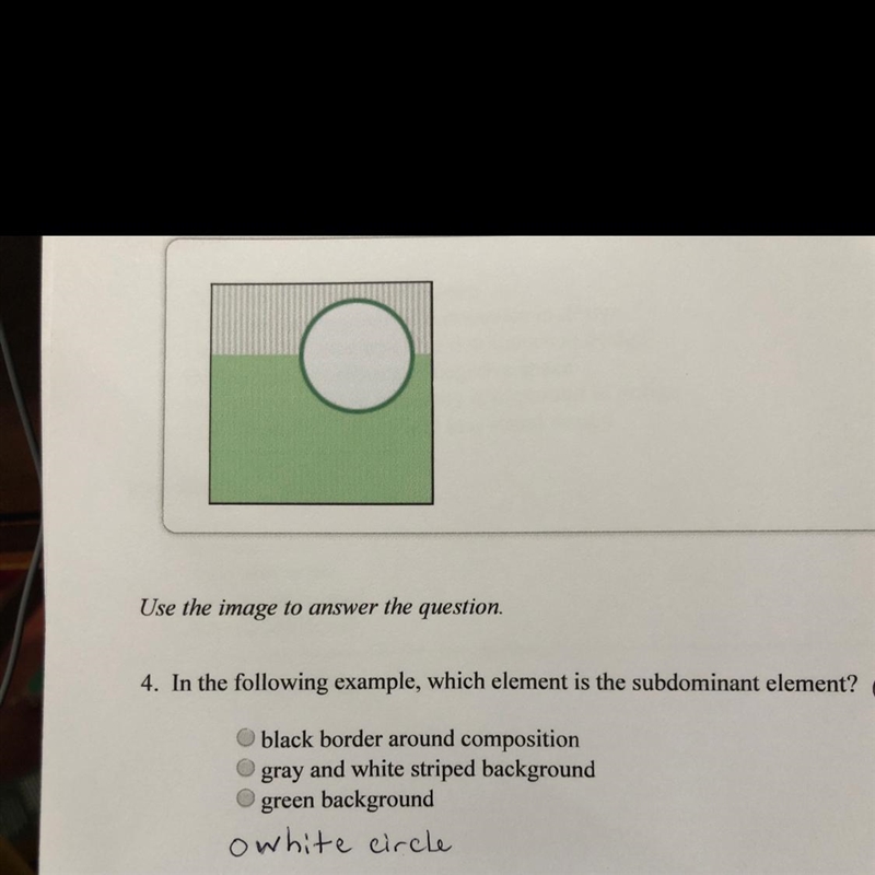 In the following example, which element is the subdominant element? White circle, green-example-1