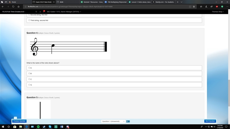 What is the name of the note shown above? A B C G-example-1