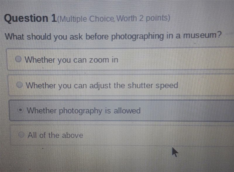 What should you ask before photographing in a museum? (answers shown in picture)​-example-1