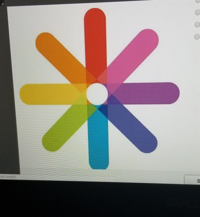 This image shows multi colored lines stemming from a white circle in the middle. this-example-1