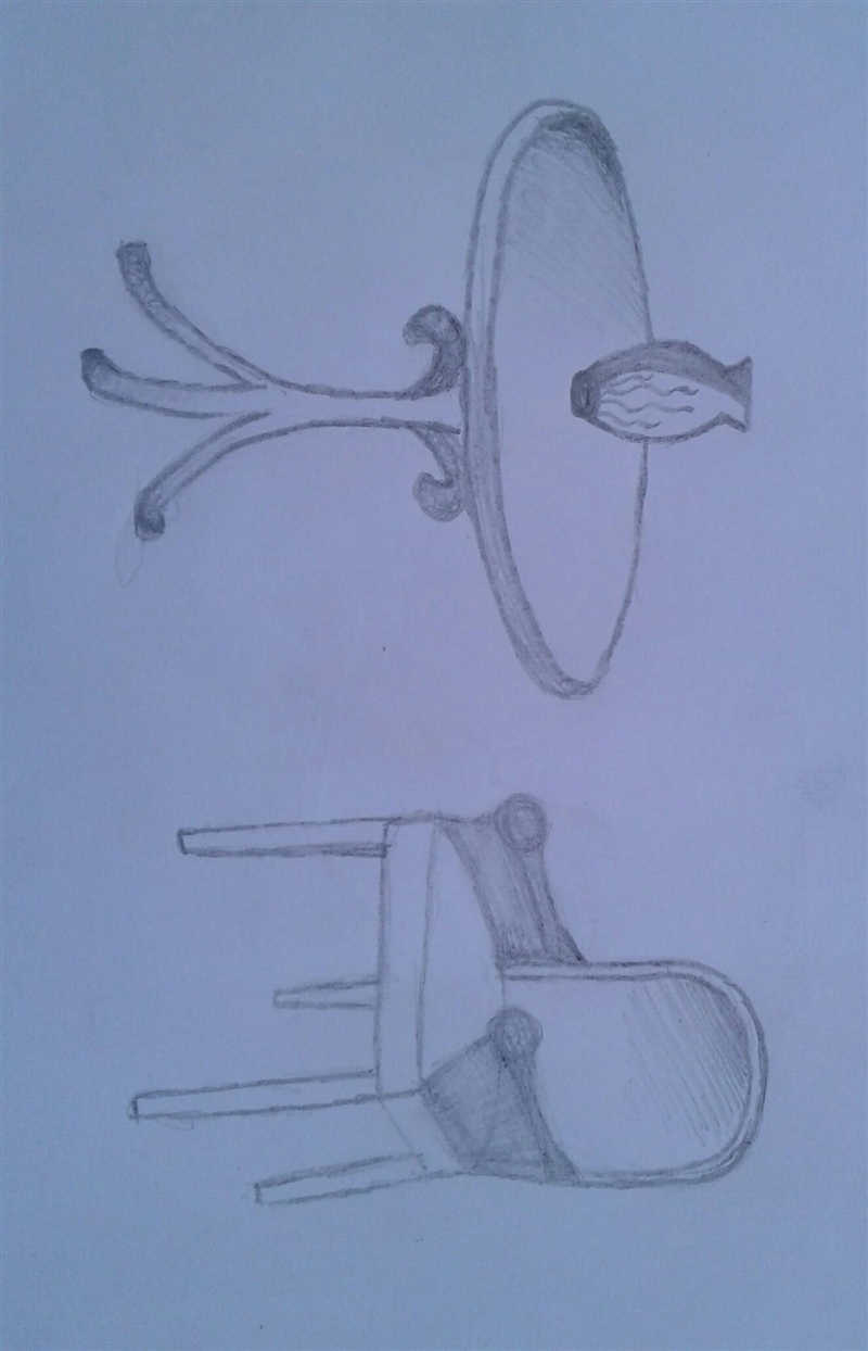 Please draw a chair and a table portrait. I need it urgently​-example-1