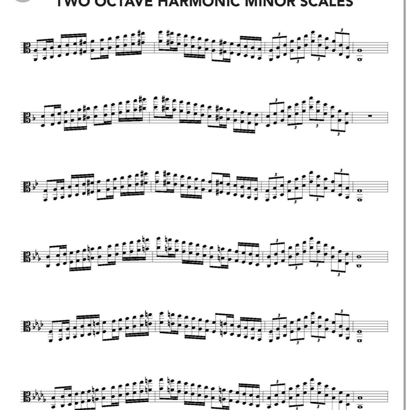 Can someone send me a tuba scale sheet with two octaves?-example-1