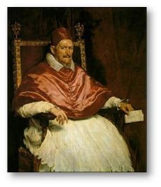 Who is pictured in the image below? a. Pope Leo X b. Pope Innocent X c. Pope Innocent-example-1