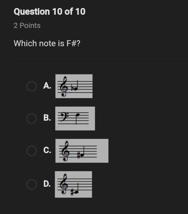 Which note is F sharp?​-example-1