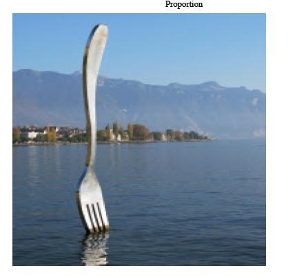 With this image, the artist a kept an equal balance between the size of the fork and-example-1