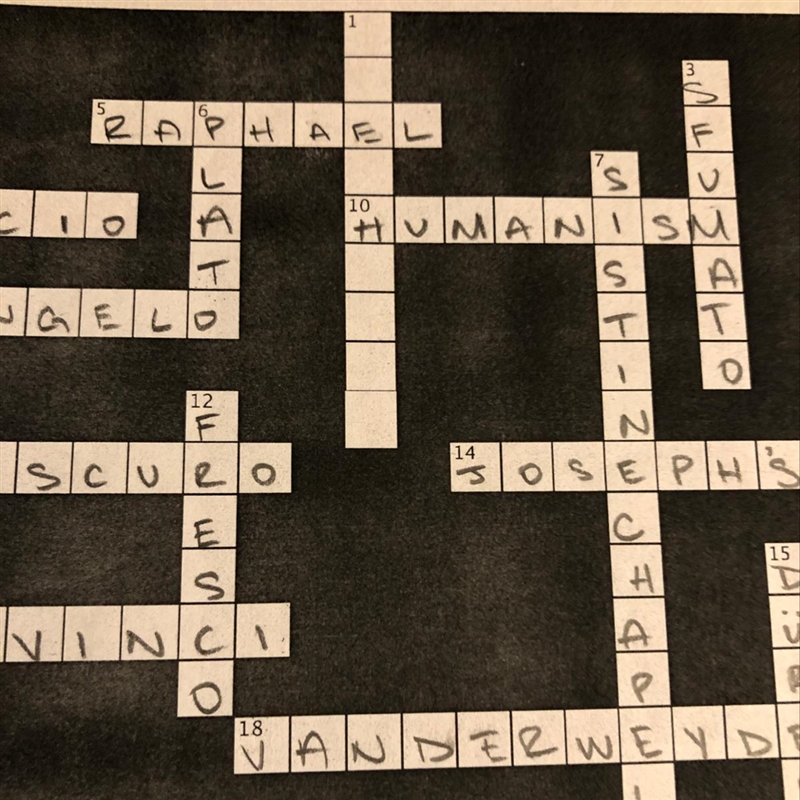 Crossword Puzzle: During the Early Renaissance ___ ______ commissioned the vast majority-example-1