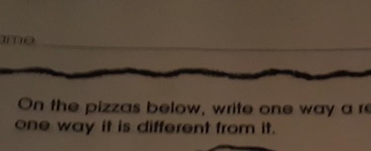 can some one please help with my homework ok so my homework says (on the pizzas below-example-1