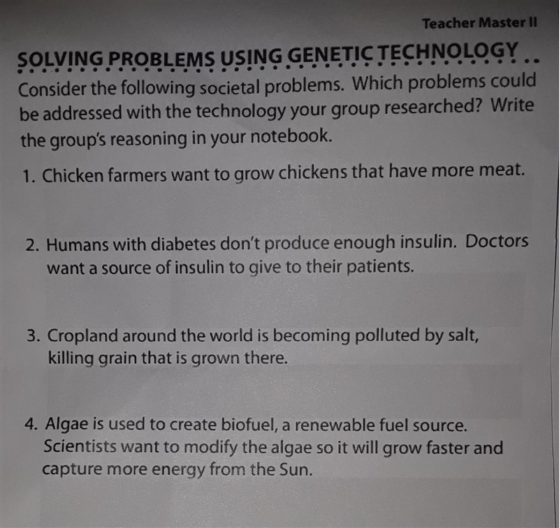 Please help what do they mean by genetic technology ​-example-1