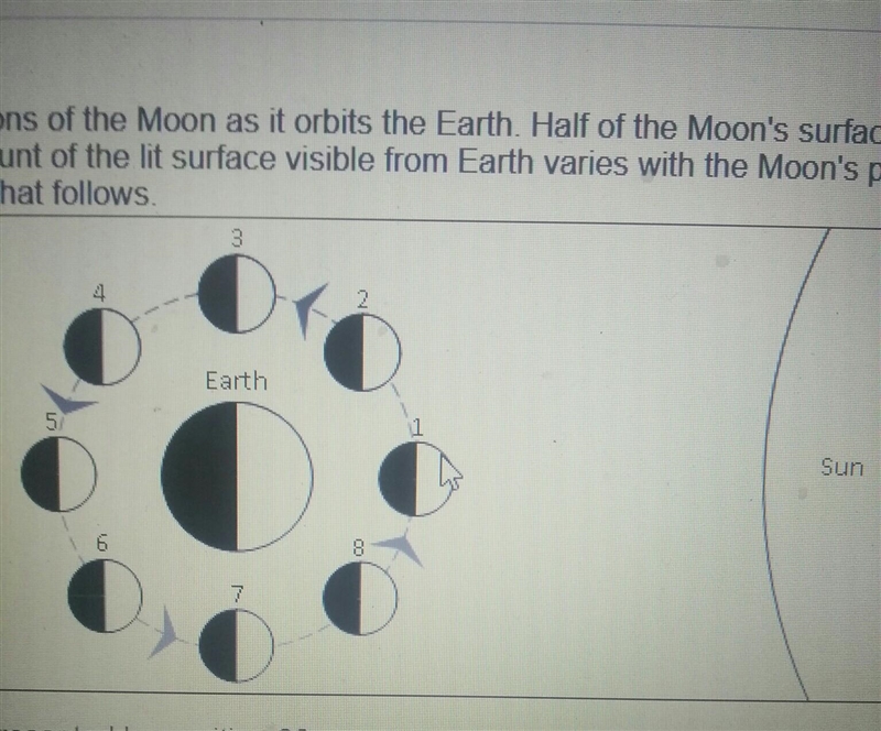 Which phase of the moon is represented by position 2​-example-1