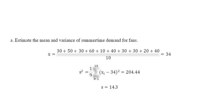 Irwin’s sells a particular model of fan, with most of the sales being made in the-example-1