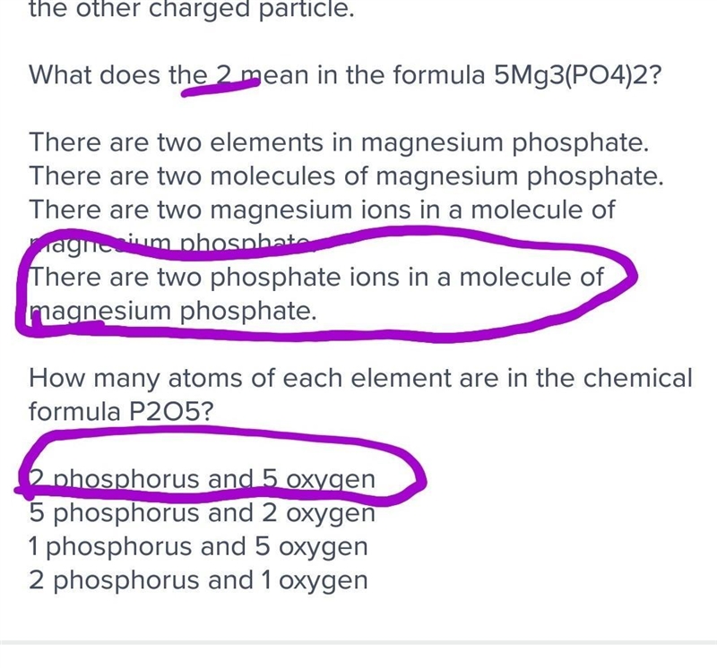 The compound magnesium phosphate has the chemical formula Mg3(PO4)2. In this compound-example-1