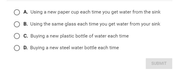 There are many ways to drink water throughout the day. Which method has the least-example-1