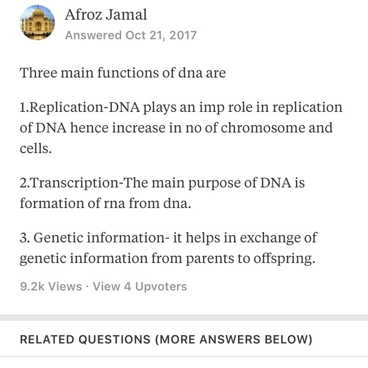 List 3 roles of DNA in relation to genetic information:-example-1