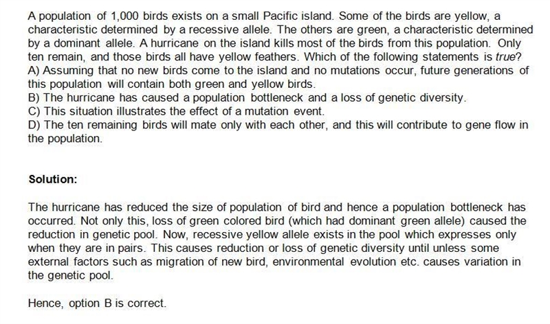 A population of 1,000 birds exists on a small Pacific island. Some of the birds are-example-1