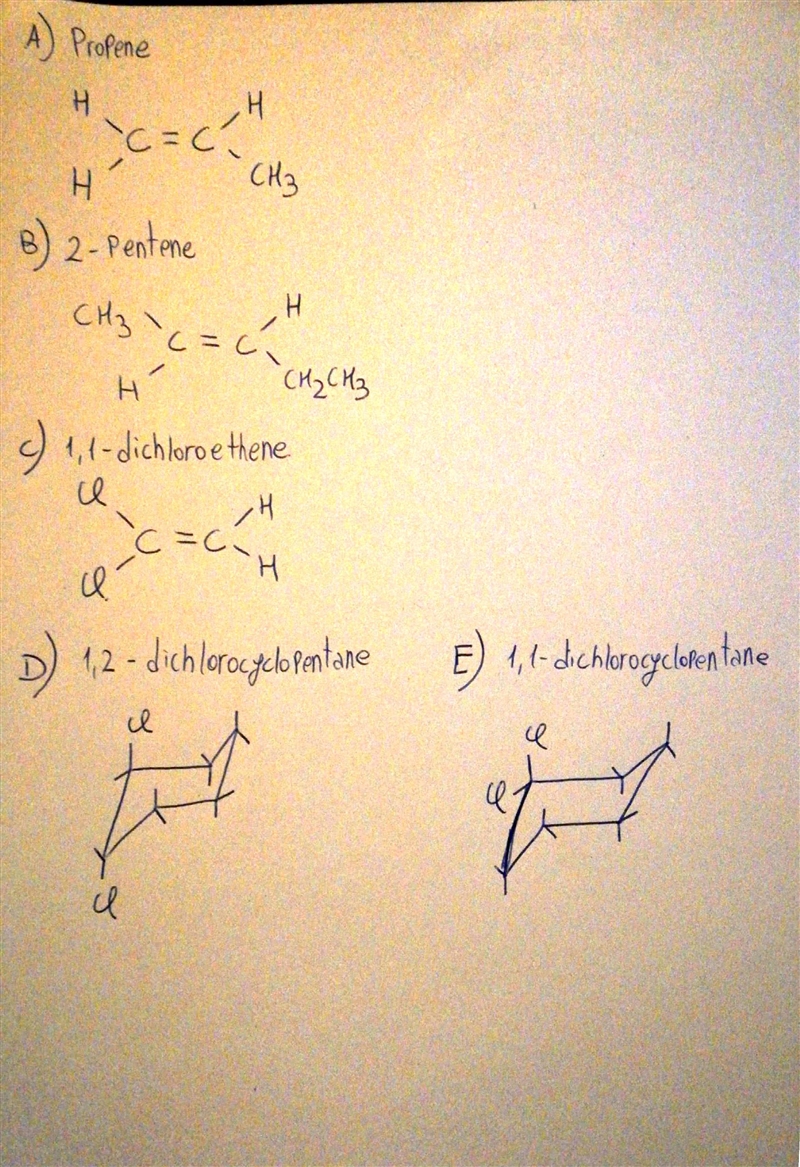 Which compound exhibits geometric isomerism also called cis-trans isomers? For a molecule-example-1