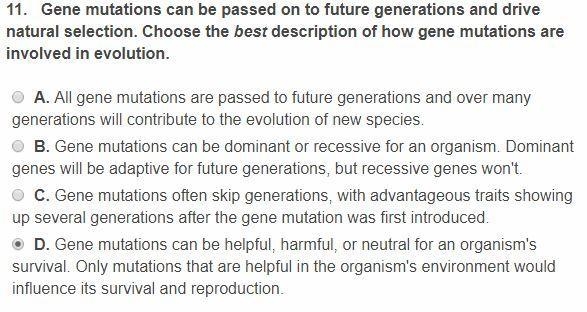 Help, check out the attachment (Gene mutations can be passed on to future generations-example-1