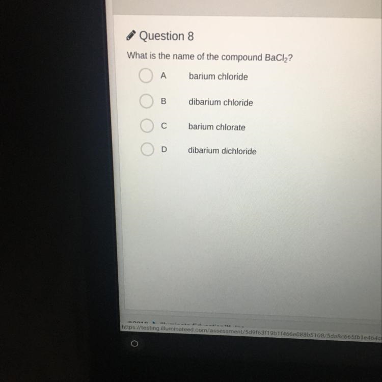 PLEASE HELP FAST!What is the name of the compound BaCl2?-example-1