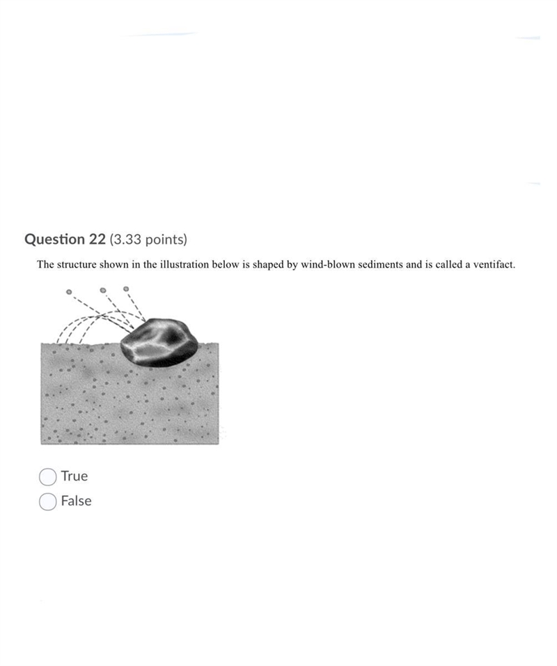 The structure shown in the illustration below is shaped by wind-blown sediments and-example-1