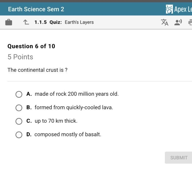 The continental crust is-example-1