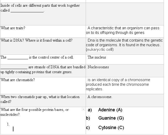 Inside of cells are different parts that work together called ________________. (Also-example-1