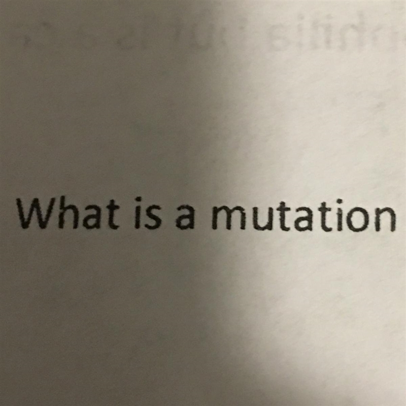 What is a mutation in biology-example-1