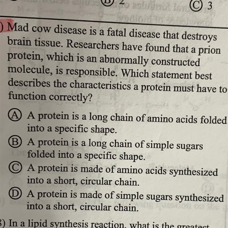 Mad cow disease is a fatal disease that destroys brain tissue. Researchers have found-example-1