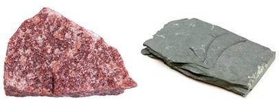 These are two metamorphic rocks. Which statement about the rocks is accurate? The-example-1