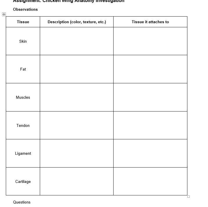 Help, 10 points "Tissue Description (color, texture, etc.) Tissue it attaches-example-1