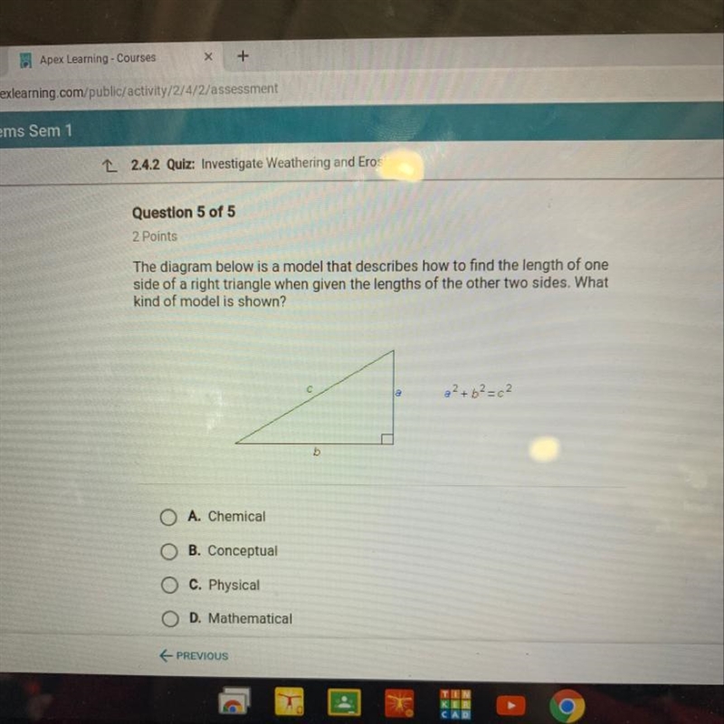 The diagram below is a model that describes how to find the length of one side of-example-1