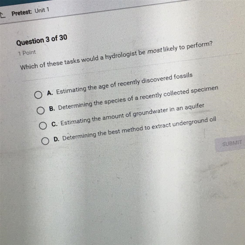 Which if these task would a hydrologist be most likely to get perform? ANSWER ASAP-example-1