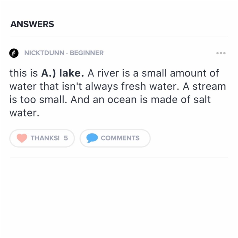 which is a fresh water region characterized as a large standing body of water? (A-example-1