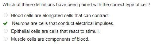 Which of these definitions have been paired with the correct type of cell?​-example-1