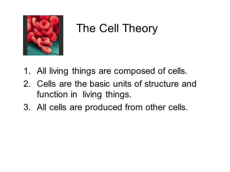 1. List the three parts to the cell theory.-example-1