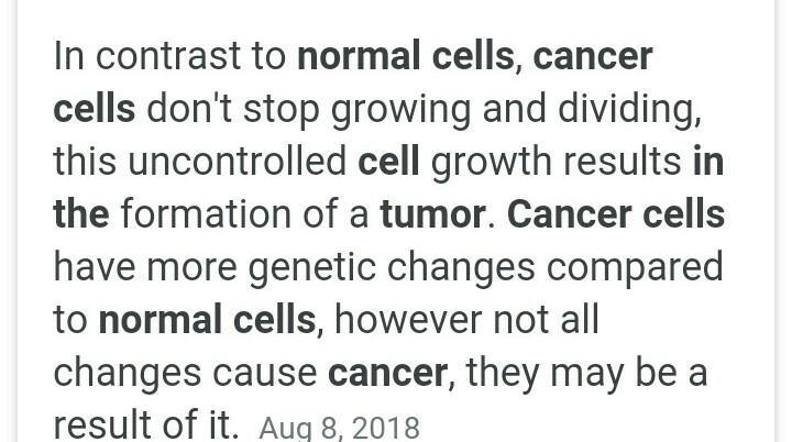 What’s the difference between cancer cells and normal cell-example-1